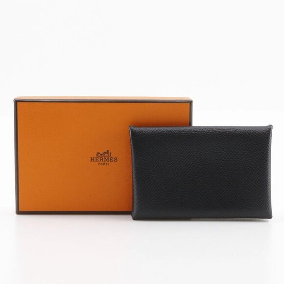 HERMES Calvi Card Case black Epsom unisex - Picture 1 of 11